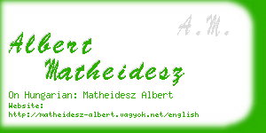 albert matheidesz business card